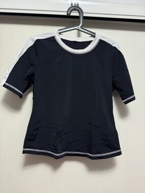 Zara Sport black & white top; size L